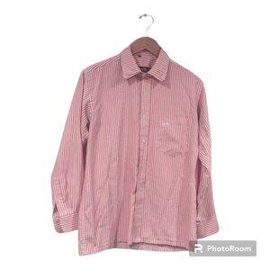 Men's Pink Striped Button Down Size 16 Collar